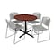 Cain Cain Round Table & Chair Set, Wood, Metal, Polypropylene Top TB36RNDCH44GY - alternate 1